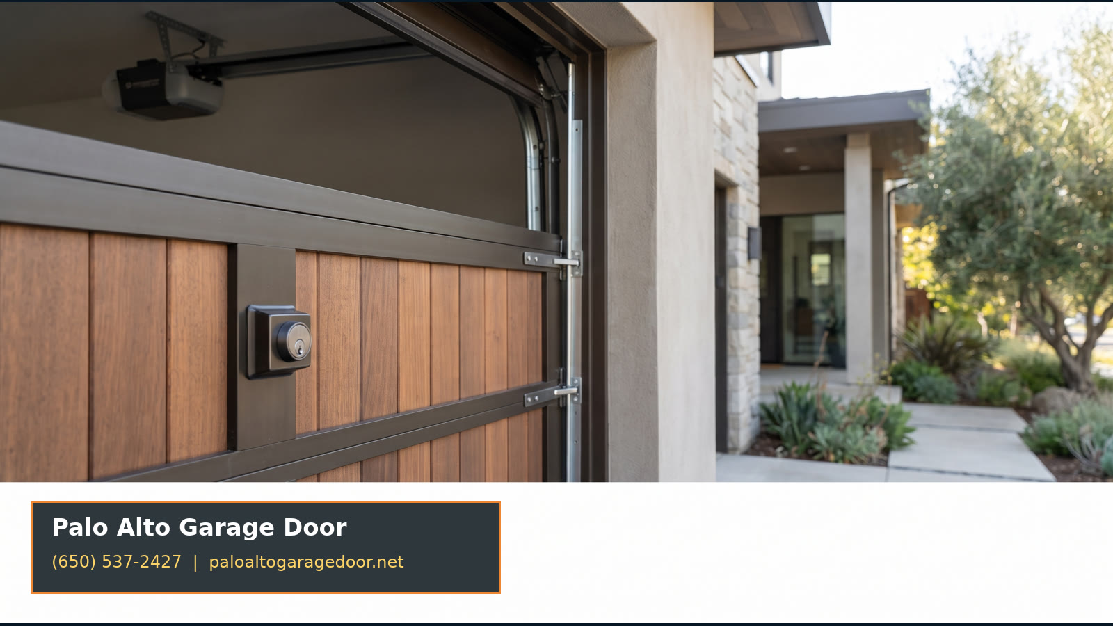 Modern garage door on a Palo Alto home